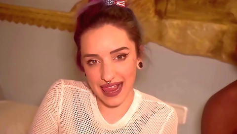 Sexy teen in stockings is getting fucked in her pussy