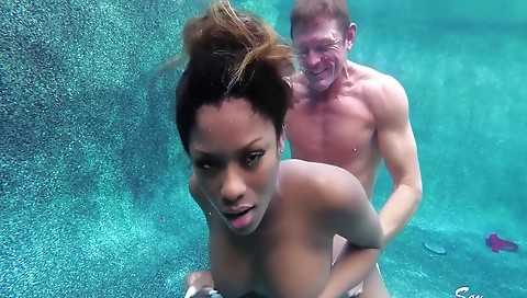 Ebony face and big black cock in a big interracial fucking vid