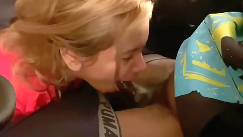 Latina in red panties is taking a deepthroating of a dick