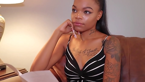 Gorgeous black and ebony whore in amateur porn video