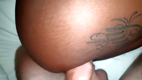 Ebony chick with big ass and tattooed pussy is fucked