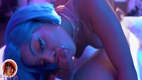 Amateur black teen with a tattooed pussy railed by a big cock