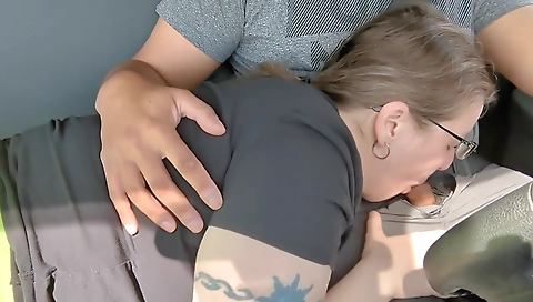 Blonde amateur milf with tattooed pussy sucking and fucking