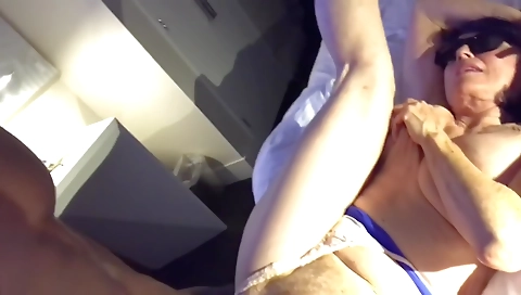 Busty milf grandma gets fucked by her old and young stepbrother