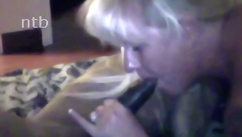 Blonde mature with big natural tits and a deep throat