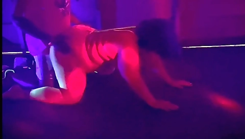 Busty brunette fucked by a black guy on top of her