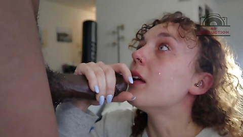 Brunette and big cock with a big natural cunny in hardcore sex