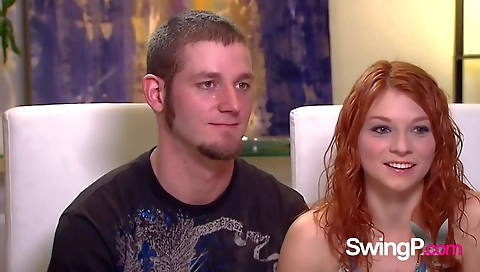 Amateur interracial group sex with a blonde and a brunette