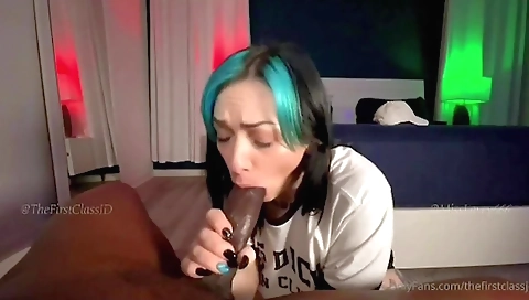 Blonde with big ass and deepthroat mouth in a interracial film