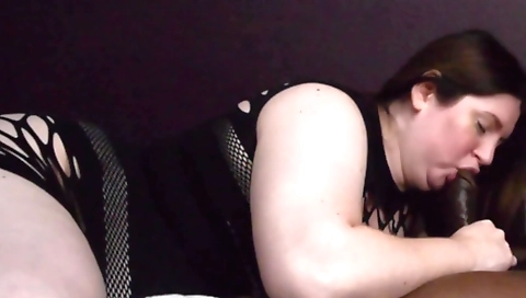 Amateur brunette with small boobs doing interracial thing