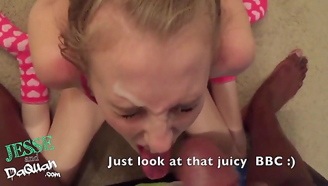 Hot amateur blonde gets fucked in the mouth and face