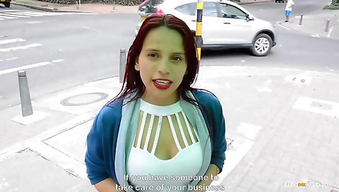 Gorgeous redhead in a big ass and big natural tits pov porn