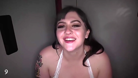 A brunette babe gets fucked in mouth in an amateur video