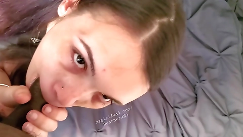 Brunette girl rides big cock and gets her tits fucked