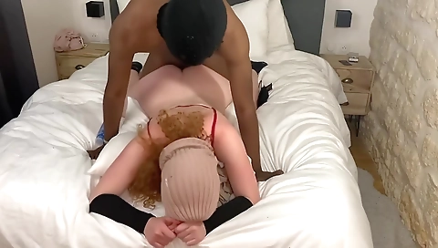 Hot blonde 18+ with a big ass is getting a creampie