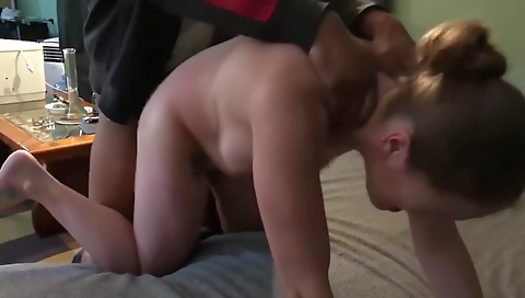 Redhead with big ass and big tits is getting a black cock