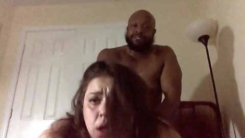 Big ass brunette is getting fucked by the guy with a cock