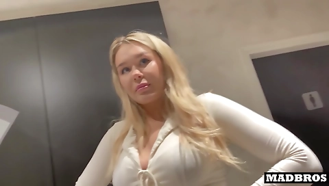 Busty blonde babe gets her pussy fucked by her boss