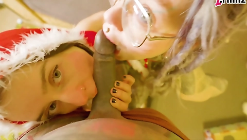 Amateur hot blonde and brunette show their passion for cum